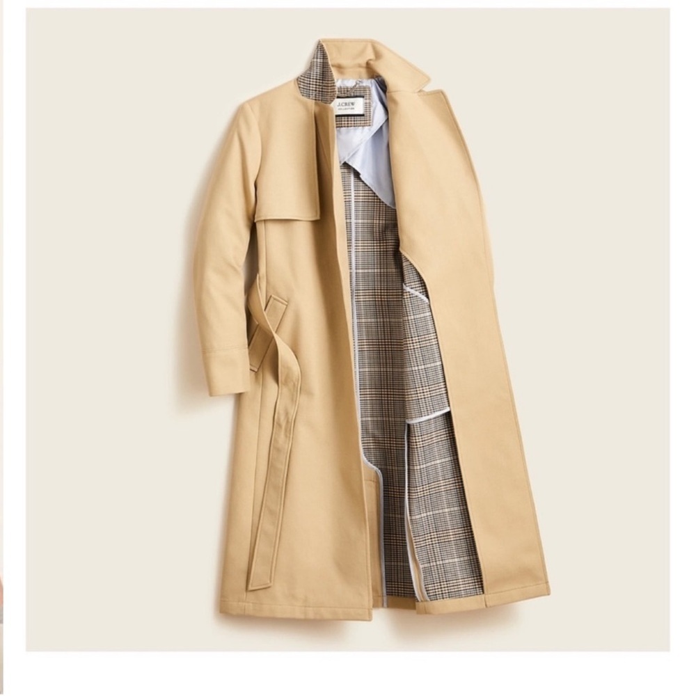 J. Crew Collection Tailored Trench Coat in Double-Faced Plaid - Picture 3 of 15